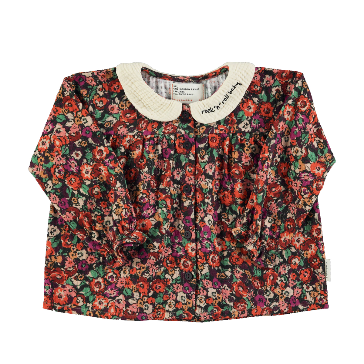 Piupiuchick Blouse  met Peter Pan kraag -  Flowers