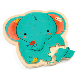 Djeco | Houten puzzel Olifantje | Puzzlo Elephant | 3+