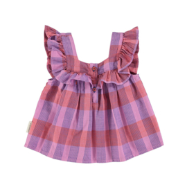 Piupiuchick mouwloze geruite blouse - Lavender