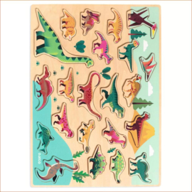 Djeco Houten puzzel dinosaurussen Puzzlo Dino DJ01832 | 2+