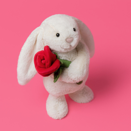 Jellycat Cream Bunny with Rose