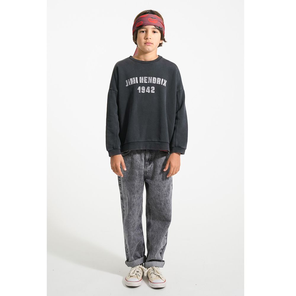 Piupiuchick Sweater  - Faded Black met Jimi Hendrix print