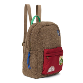 Studio Noos Teddy Midi Rugzak  -  Brown  +  Burgundy