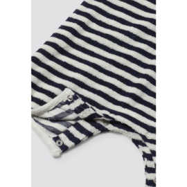 Cozmo korte badstof jumpsuit Luc - Navy gestreept