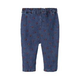 Lil Atelier | Newborn | Liva denim babybroekje met hartjes
