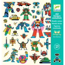 Djeco 160 Metallic Stickers Robots DJ09276 | 4+