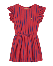 * Bonmot * Terry dress frilles and stripes | Red