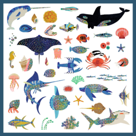 Djeco 160 Metallic Stickers Ocean DJ09278 | 4+