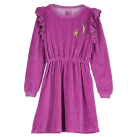 Lotiekids | Velvet ruffle sleeve dress | Orchid