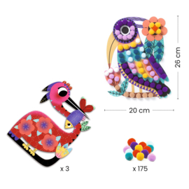 Djeco Pompons Collages Vogels DJ00070 | 3-6 jaar