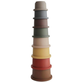 Mushie Stacking Cups Toy Retro / stapeltoren   + 6 mnd