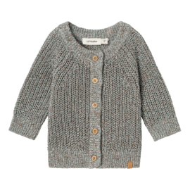 Lil Atelier | Newborn|  Noro gebreid babyvestje Sky Gray