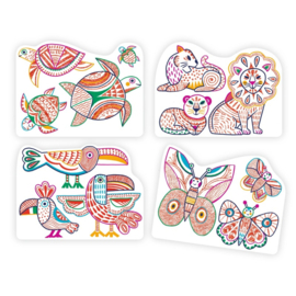Djeco Magische kleurkaarten Wilde Dieren Families DJ00066 |18m+