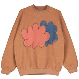 Lotiekids | Teddy sweater | Bruin met Clouds print