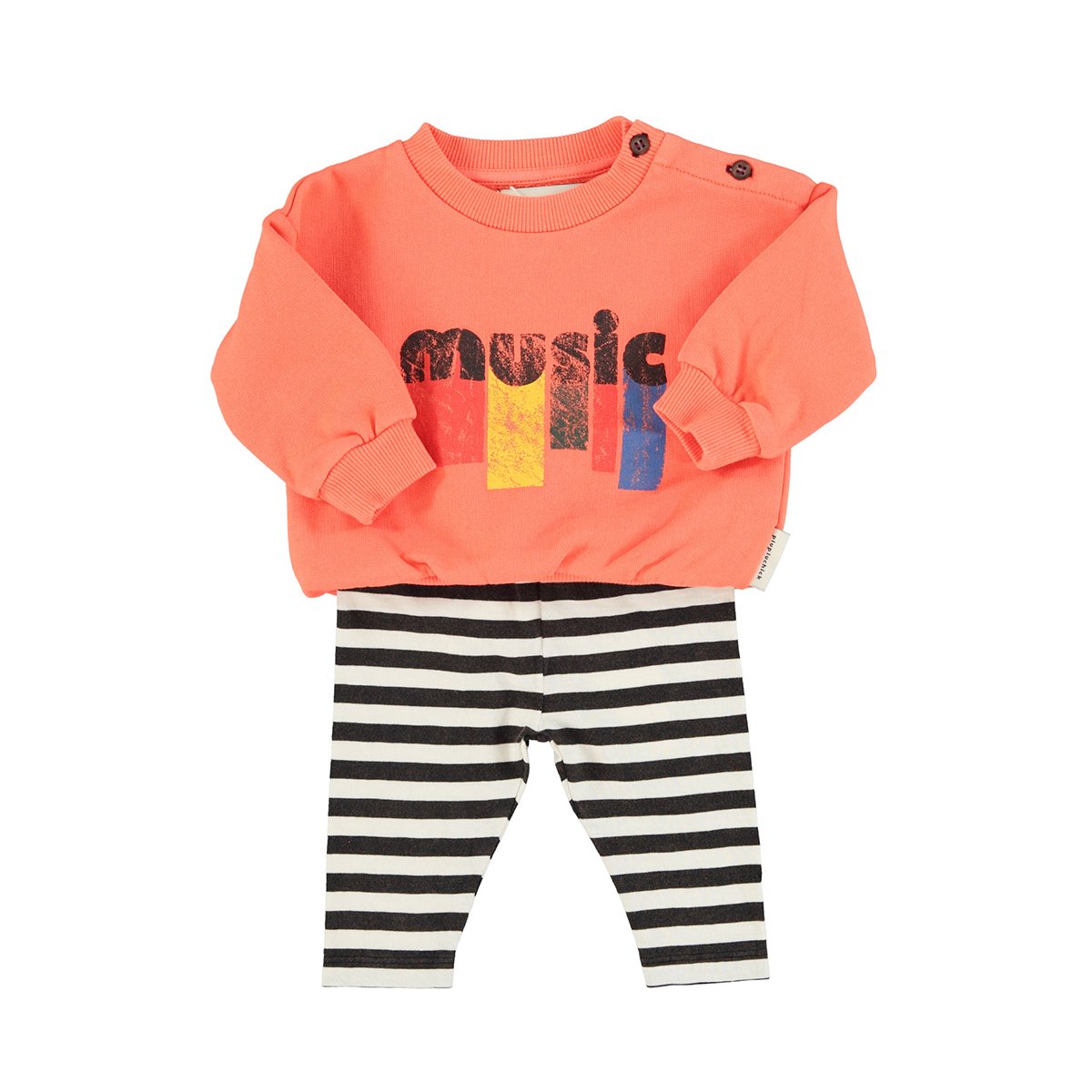 Piupiuchick Oranje Babysweater met Music print