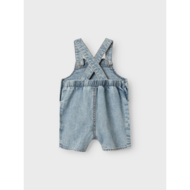 Lil Atelier Hilbert korte baby overall - Light Blue denim