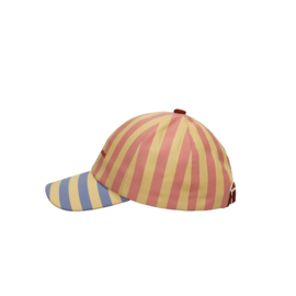 Sticky Lemon gestreepte pet - Coral Pink + Sandy Yellow