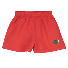 Lotiekids woven shorts - Red - Fish embroidery