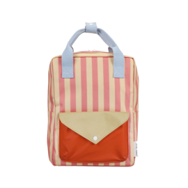 Sticky Lemon Backpack Medium - Wonders-  Stripes Coral Pink + Sandy Yellow