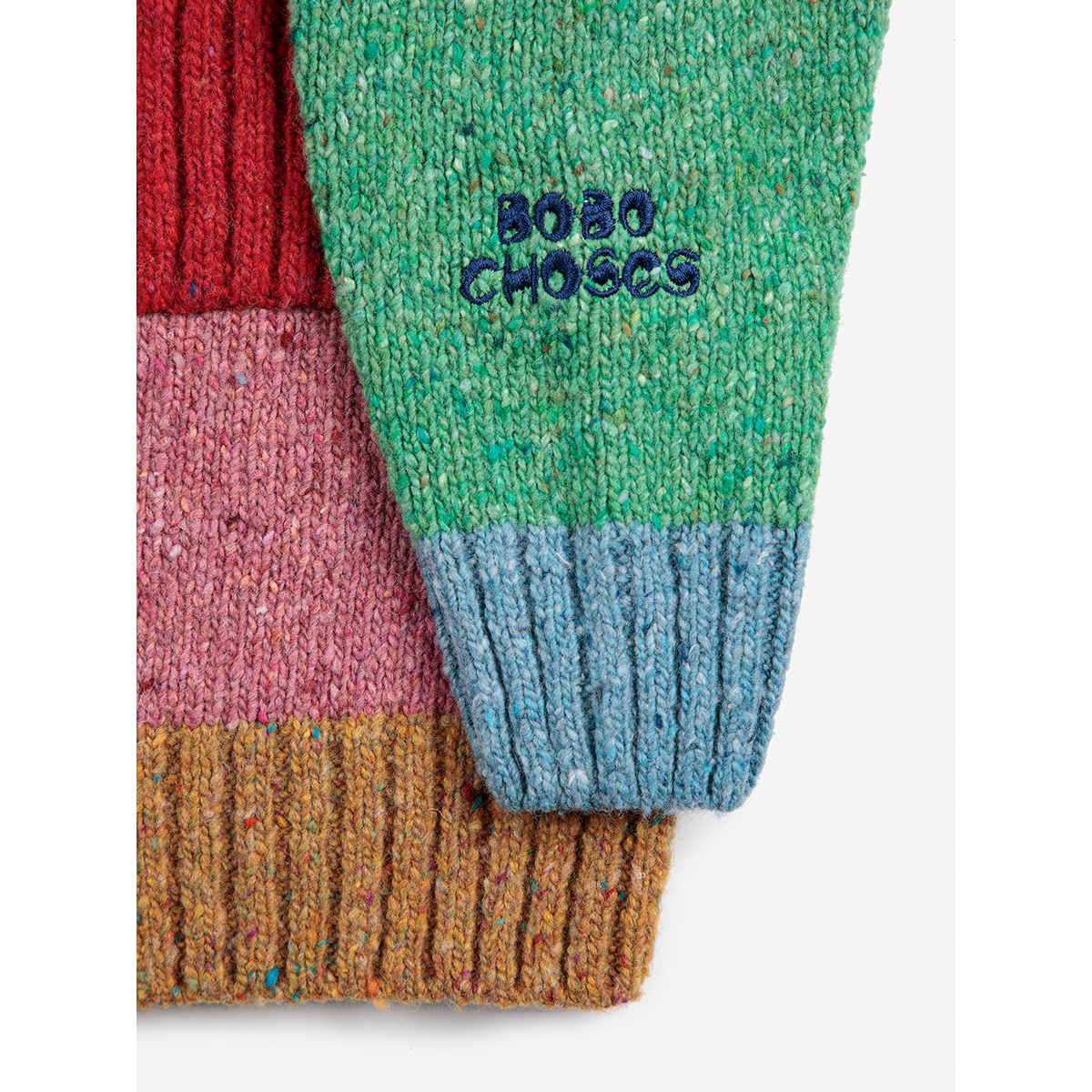 Bobo Choses Gebreid Color Block vest met ritssluiting