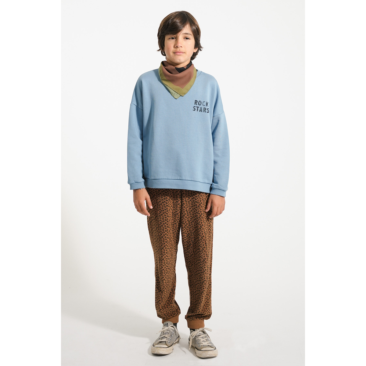 Piupiuchick Sweater - Blauw met Rockstars print