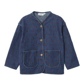 Lil Atelier | Liva denim jasje met geborduurde hartjes