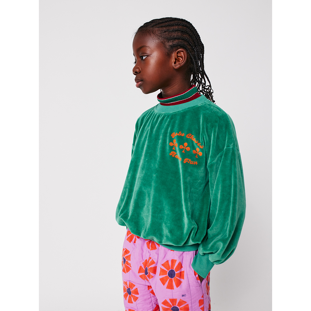 Bobo Choses Have Fun velvet sweatshirt