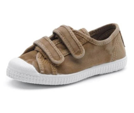 Cienta  | Canvas kinderschoenen met dubbele velcro straps | Beige