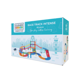 Cleverclixx | Magnetische tegels | Race Track Intense | 65 stuks