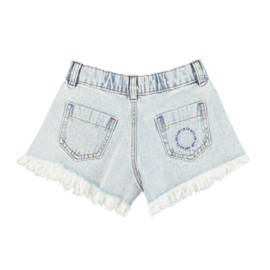 Piupiuchick | Denim shorts met franje | Washed blue