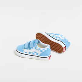 Vans Kids kindersneakers TD Old Skool V -  Checkerboard Blue