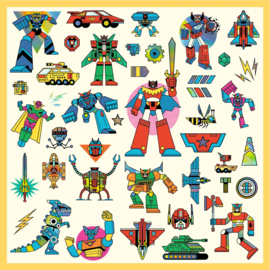 Djeco 160 Metallic Stickers Robots DJ09276 | 4+