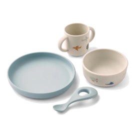 Liewood Vivi siliconen kinderservies set Aviator