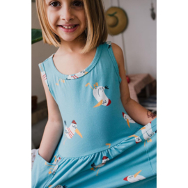 Lotiekids dress Seagulls - Pacific Blue