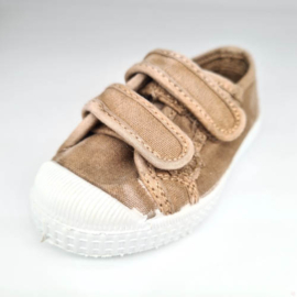 Cienta  | Canvas kinderschoenen met dubbele velcro straps | Beige