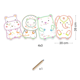 Djeco Magische kleurkaarten Wilde Dieren DJ00062 | 18m+