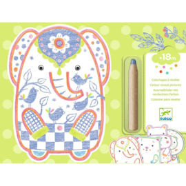 Djeco Magische kleurkaarten Wilde Dieren DJ00062 | 18m+