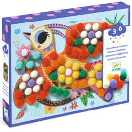 Djeco Pompons Collages Vogels DJ00070 | 3-6 jaar