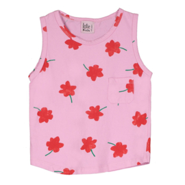 Lotiekids tank top Poppies - Bubble Pink