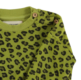 Piupiuchick | Terry baby sweastshirt groen met animal print