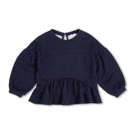 Petit Blush Ruffle Sweater -  Blue Lurex
