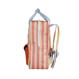Sticky Lemon Backpack Medium - Wonders-  Stripes Coral Pink + Sandy Yellow