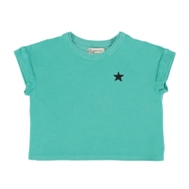 Piupiuchick Turkoois terry t-shirt  - Logo print