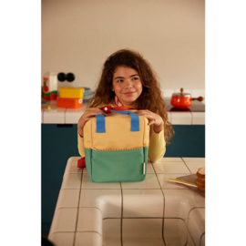 Sticky Lemon Backpack Small - Colourblocking Sandy yellow + Aquatic Green