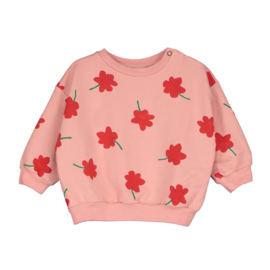 Lotiekids baby sweatshirt Poppies - Pale Pink