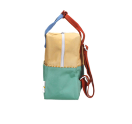 Sticky Lemon Backpack Small - Colourblocking Sandy yellow + Aquatic Green