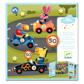 Djeco herbruikbare stickers Auto's DJ09073 | 18m+