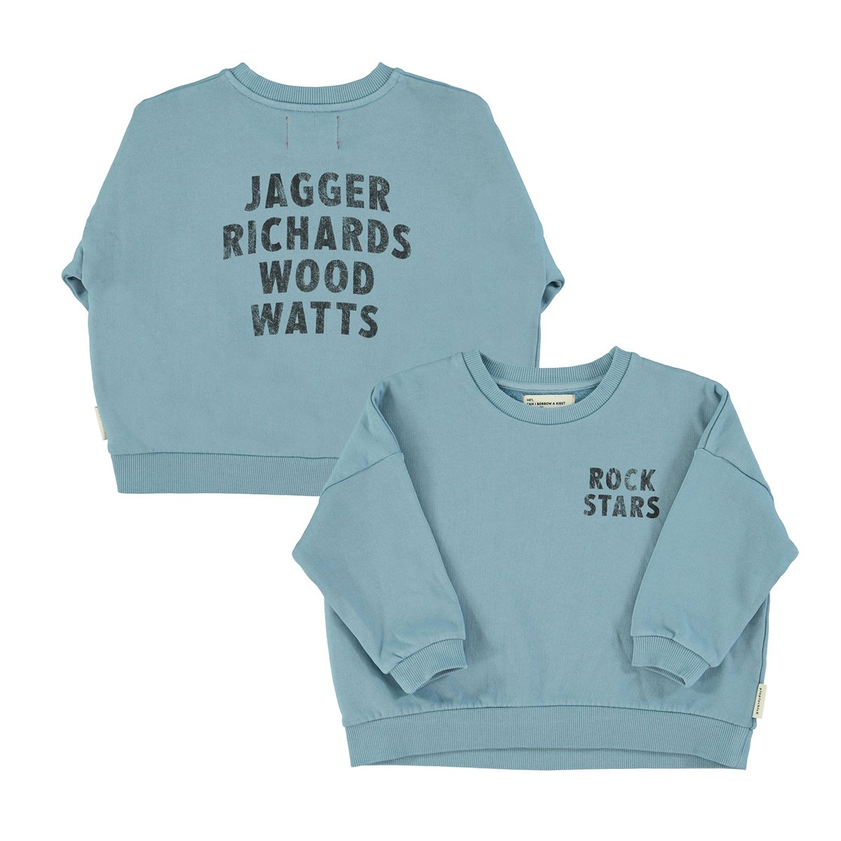 Piupiuchick Babysweater - Blauw met Rockstars print