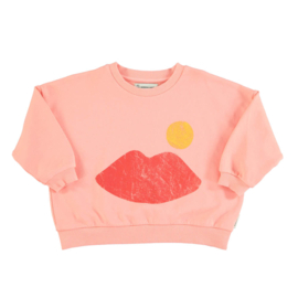 Piupiuchick | Coral sweater met "Lips" print (met rugprint)