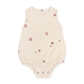 Phil & Phae | Sleeveless frotté onesie Tiles | Soft Amethyst